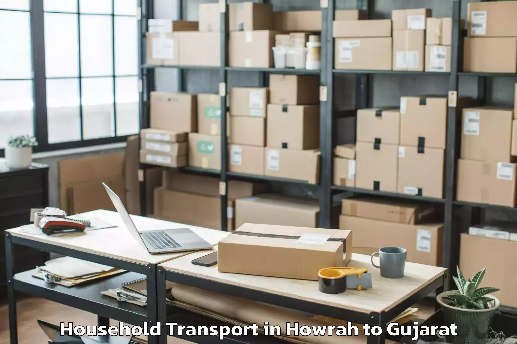 Reliable Howrah to Marwadi University Rajkot Household Transport